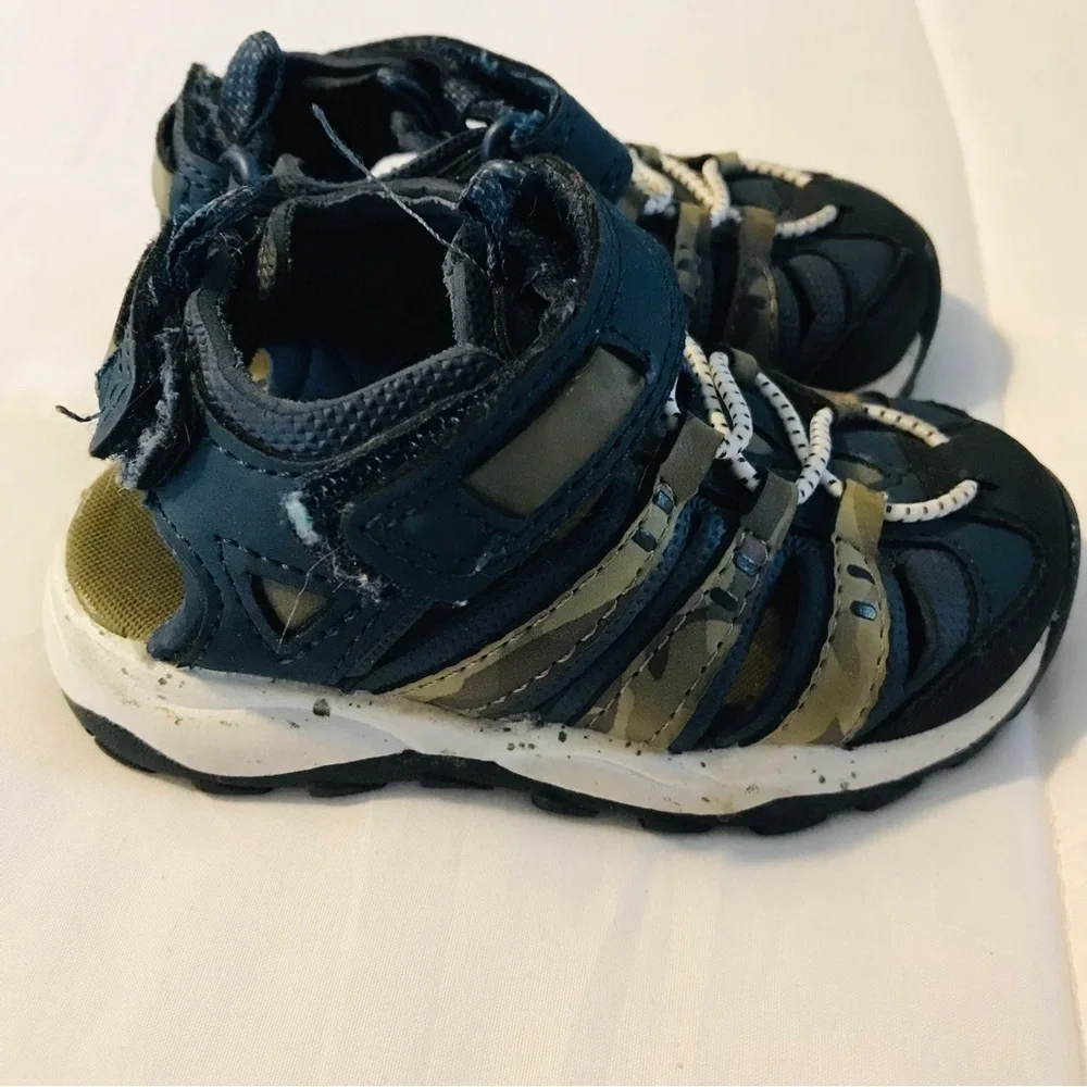 Cat & Jack Hiking Sandler’s Close Toes Blue Gray Shoe Toddler Baby Boy size 5